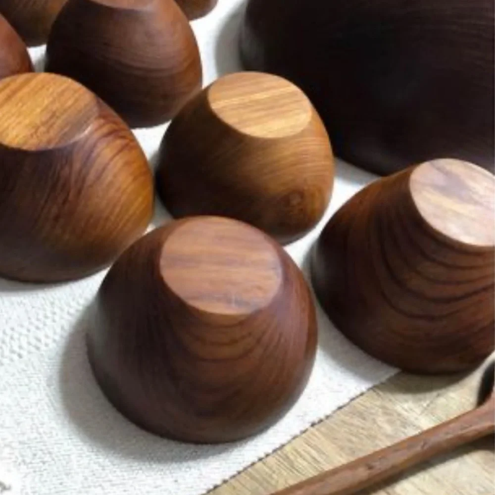 Vintage Handmade Teak Wood XL Large salad bowl